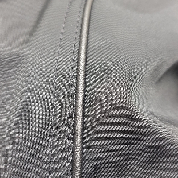 Worthington rain pea coat long with hood faux leather trim - Picture 11 of 15